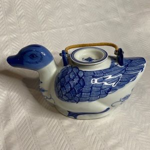 Antique Chinese duck teapot hand painted.